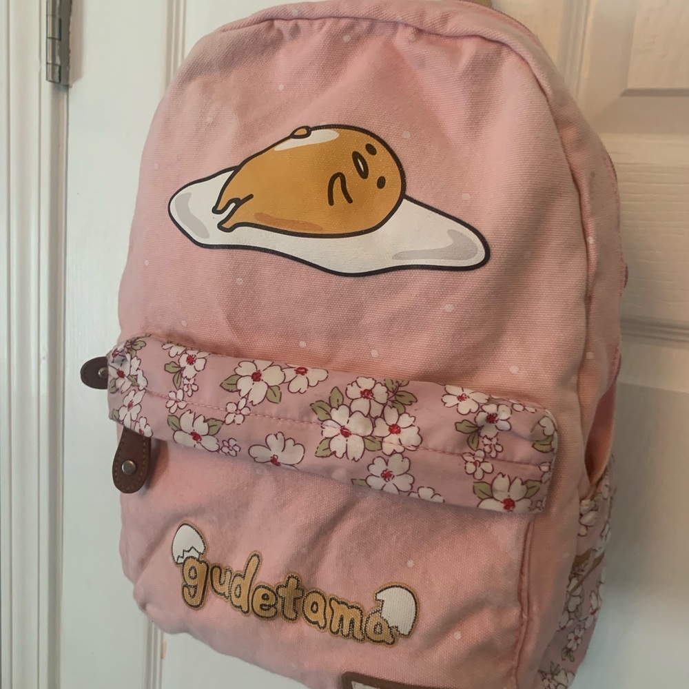 Sanrio Pink Gudetama Backpack with Floral Design - Picture 2 of 8